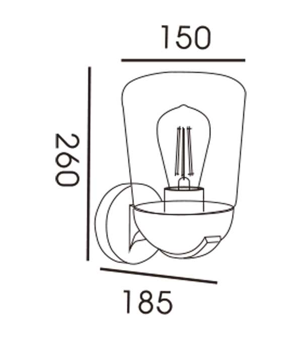โคมไฟผนังฝากระจก Flat Top HR60112 โคมไฟผนังฝากระจก Flat Top HR60112