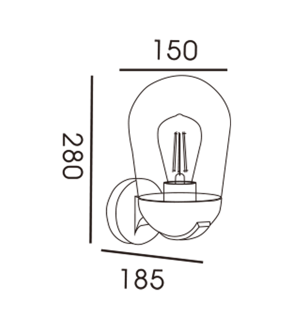 โคมไฟผนัง Induction Wall Lamp หัวจรวด HR60111S โคมไฟผนัง Induction Wall Lamp หัวจรวด HR60111S