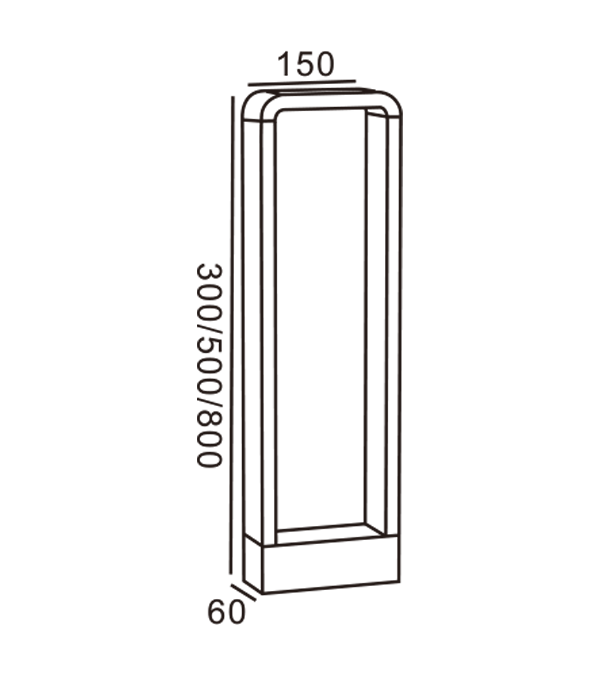 ไฟสวนทรงสี่เหลี่ยม HR60072-500 ไฟสวนทรงสี่เหลี่ยม HR60072-500