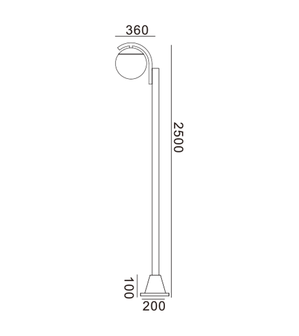 ไฟสวนกระจกกลมหัวเดียว HR60692 ไฟสวนกระจกกลมหัวเดียว HR60692
