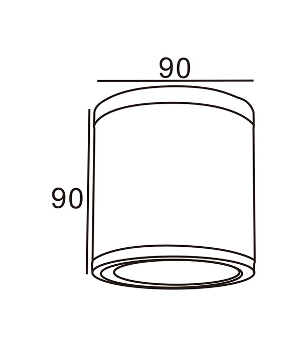90 GU10 โคมไฟเพดานทรงกระบอกอลูมิเนียม HR10201 90 GU10 โคมไฟเพดานทรงกระบอกอลูมิเนียม HR10201