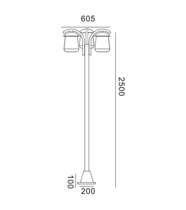 ไฟสวนแบบ Flat Top 3 ดวง HR60704 ไฟสวนแบบ Flat Top 3 ดวง HR60704